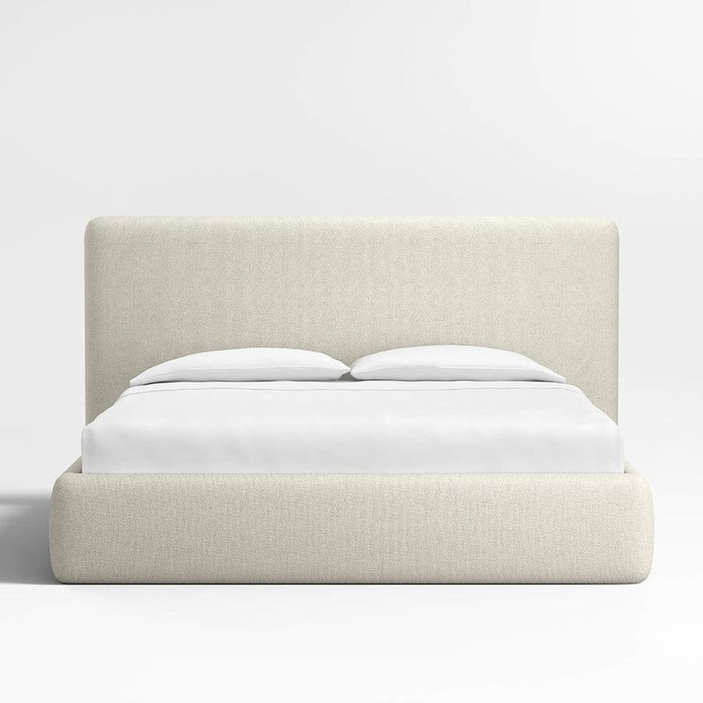 Contemporary bed frame with clean silhouette and no visible seams, ideal for reading or relaxing at night.