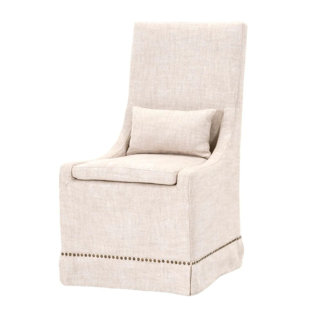 Elegant Orient Express Furniture dining chair with removable seat cushion and lumbar pillow.