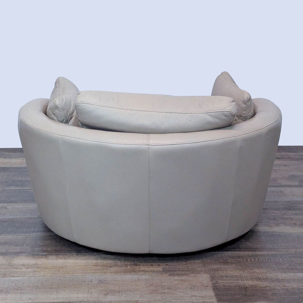 Contemporary Leather Swivel Oversized Lounge Chair
