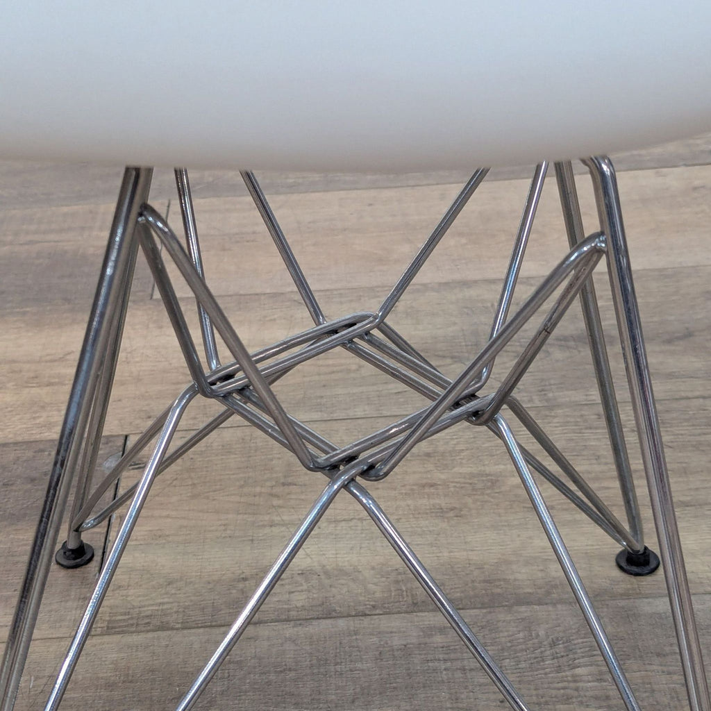 Modern White Armchair with Sleek Chrome Base