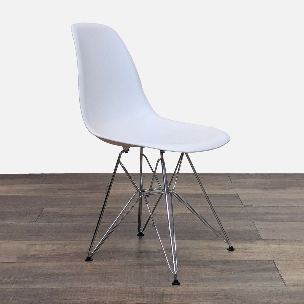 Plastic Molded Dining Chair with Eiffel Chrome Legs