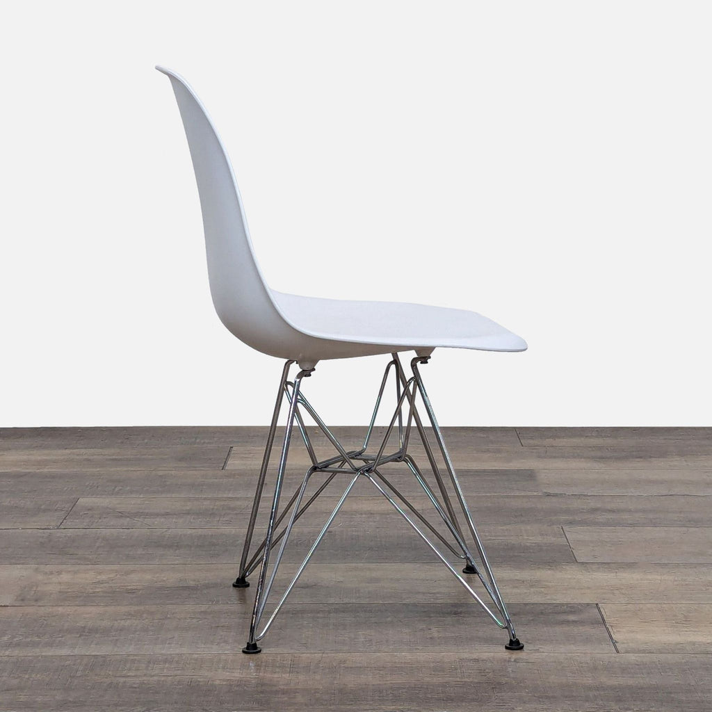 Plastic Molded Dining Chair with Eiffel Chrome Legs