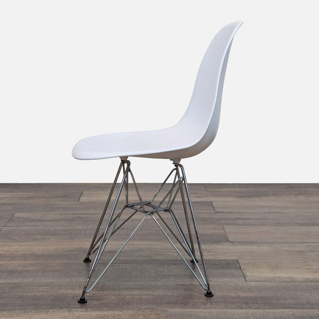 Plastic Molded Dining Chair with Eiffel Chrome Legs