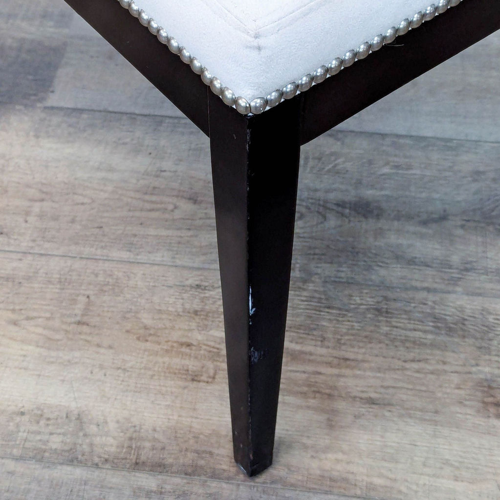 Faux Leather Extra High Back Wing Style Dining Chair with Nailhead Trim