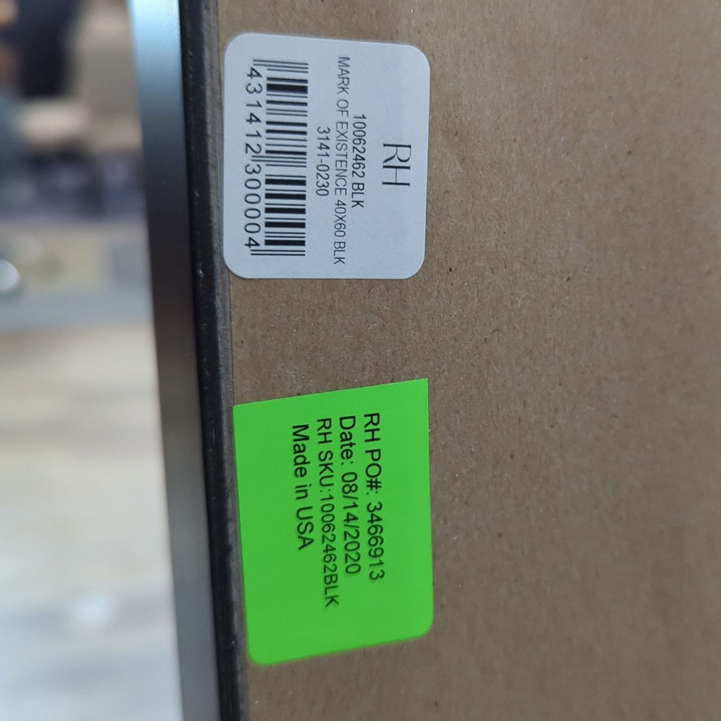 Restoration Hardware Abstract Black and White Canvas Art