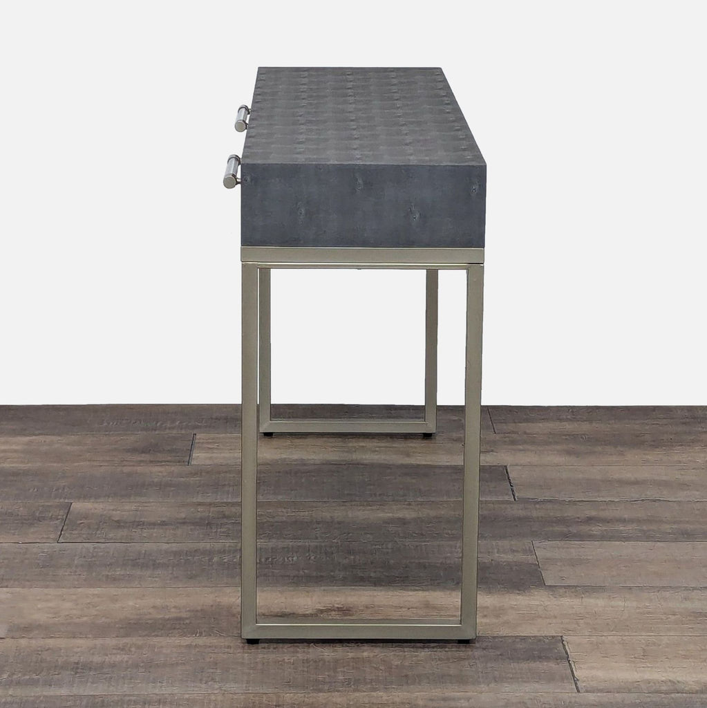 Two Drawer Faux Shagreen Console Table
