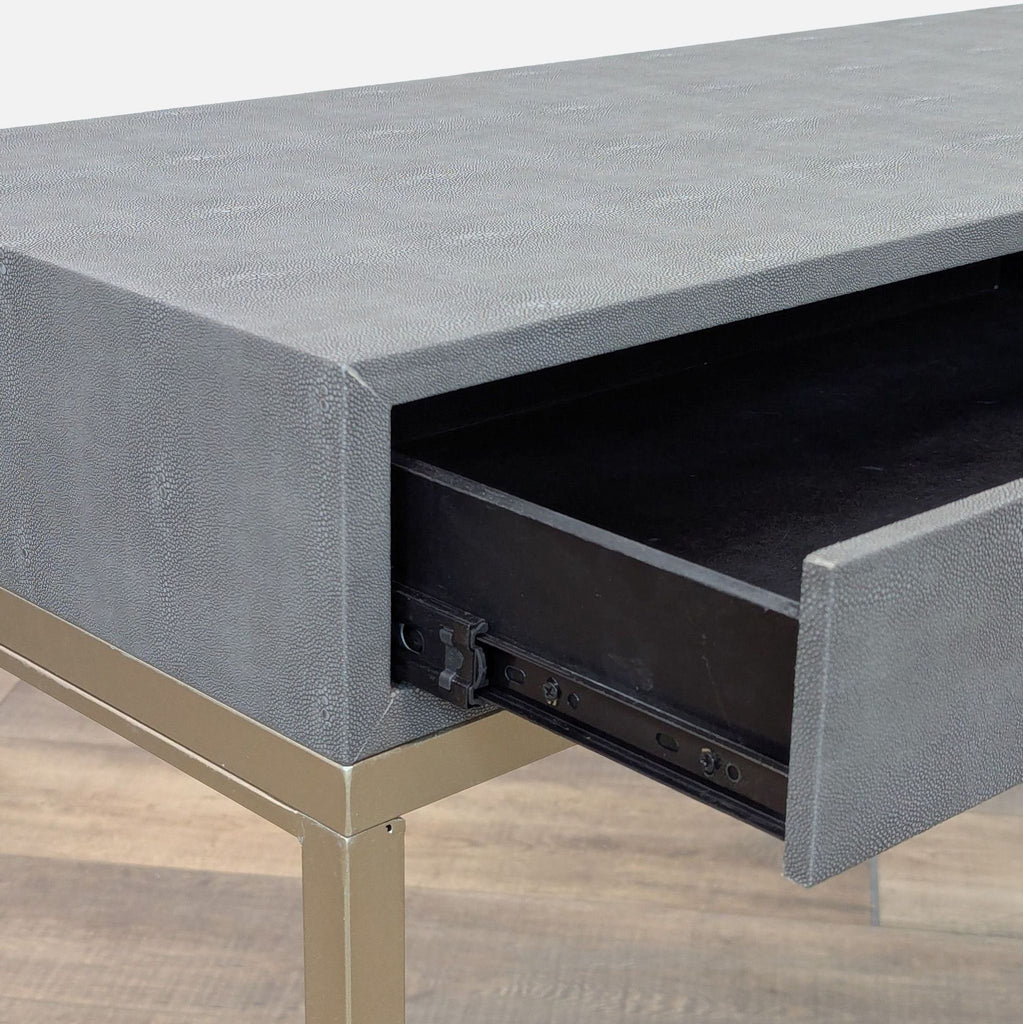 Two Drawer Faux Shagreen Console Table