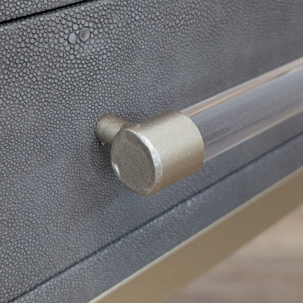 Two Drawer Faux Shagreen Console Table