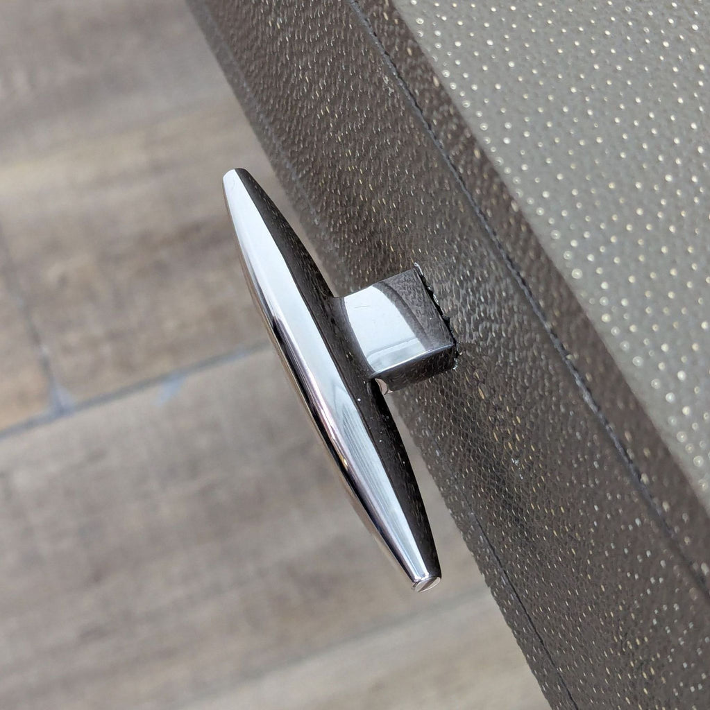 Modern Stainless Steel & Faux Shagreen Desk