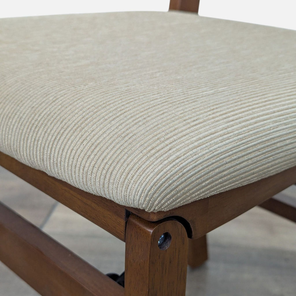 Folding Wood Dining Chair with Padded Seat