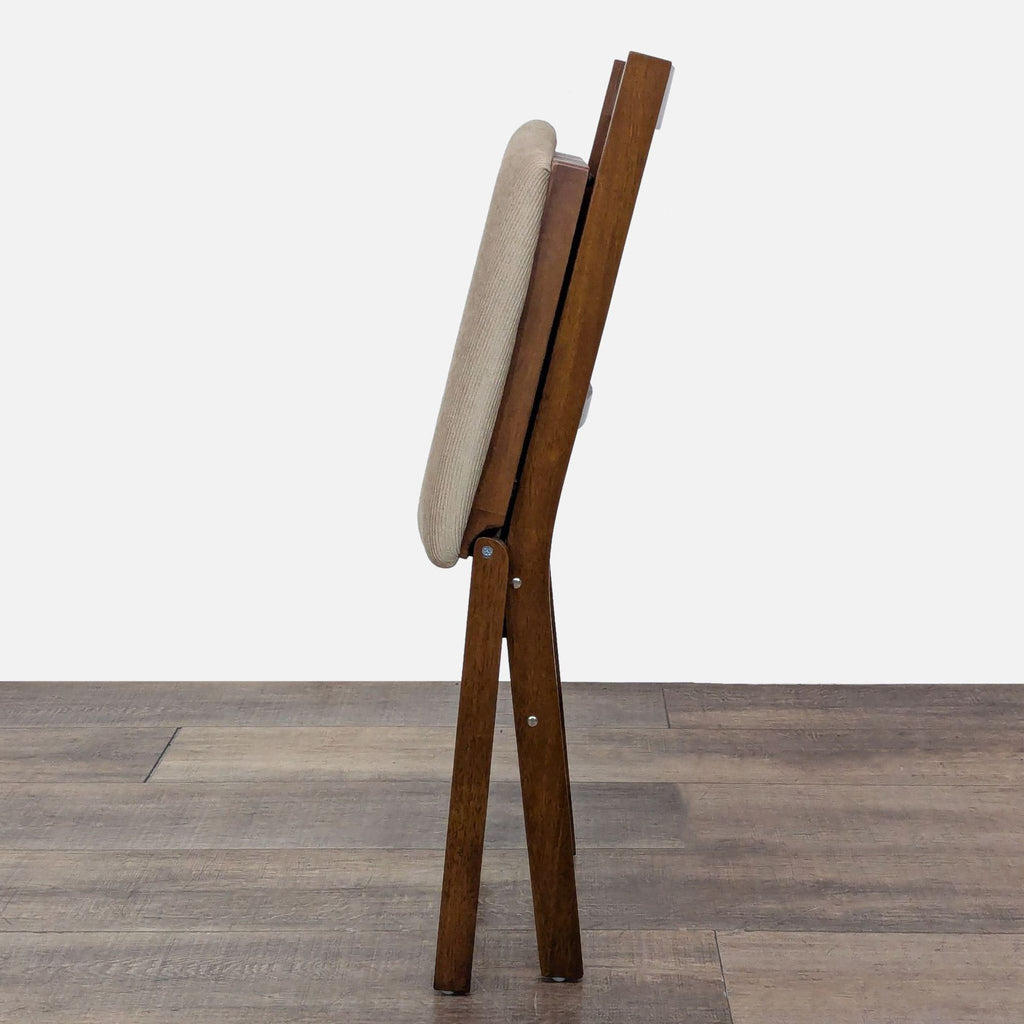 Folding Wood Dining Chair with Padded Seat