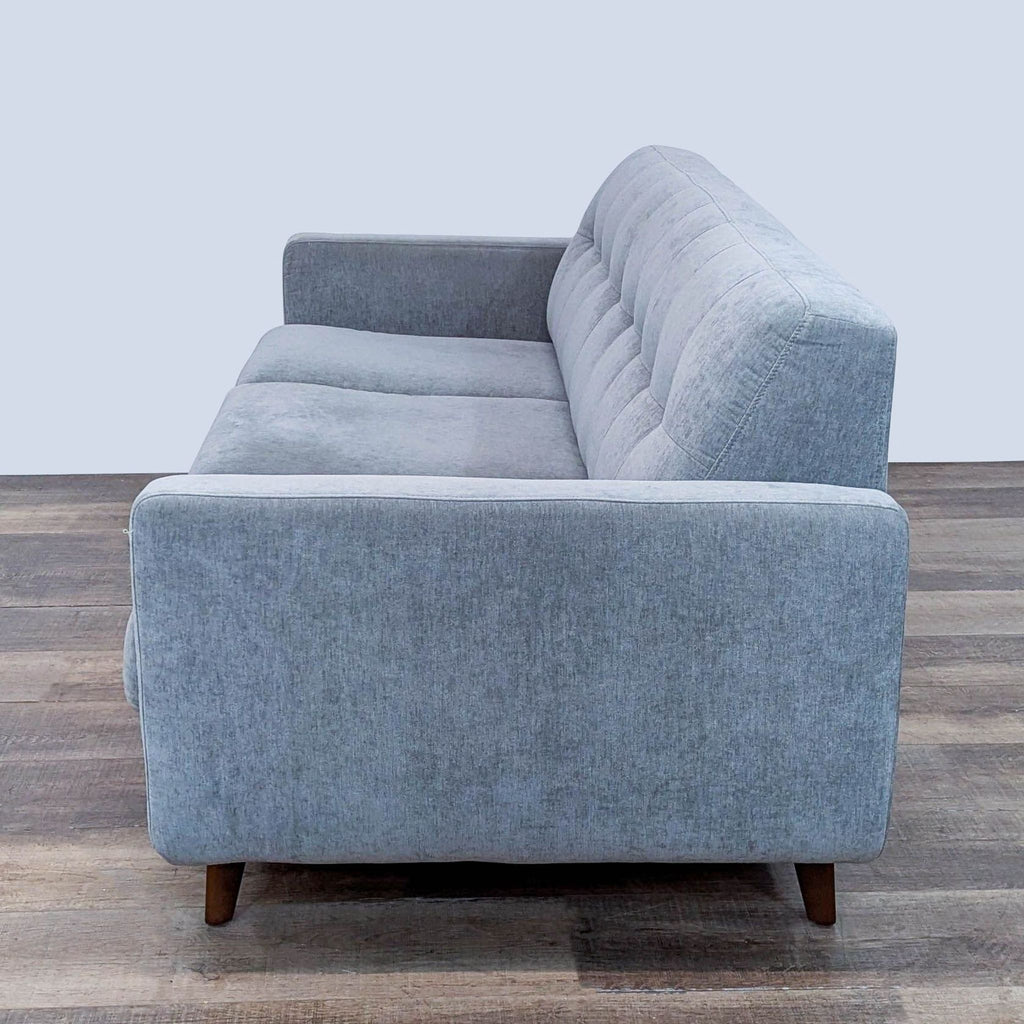 Living Spaces Allie Grey Fabric Mid-Century Modern Queen Memory Foam Sleeper Sofa