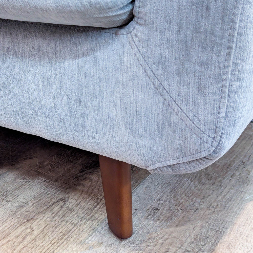 Living Spaces Allie Grey Fabric Mid-Century Modern Queen Memory Foam Sleeper Sofa