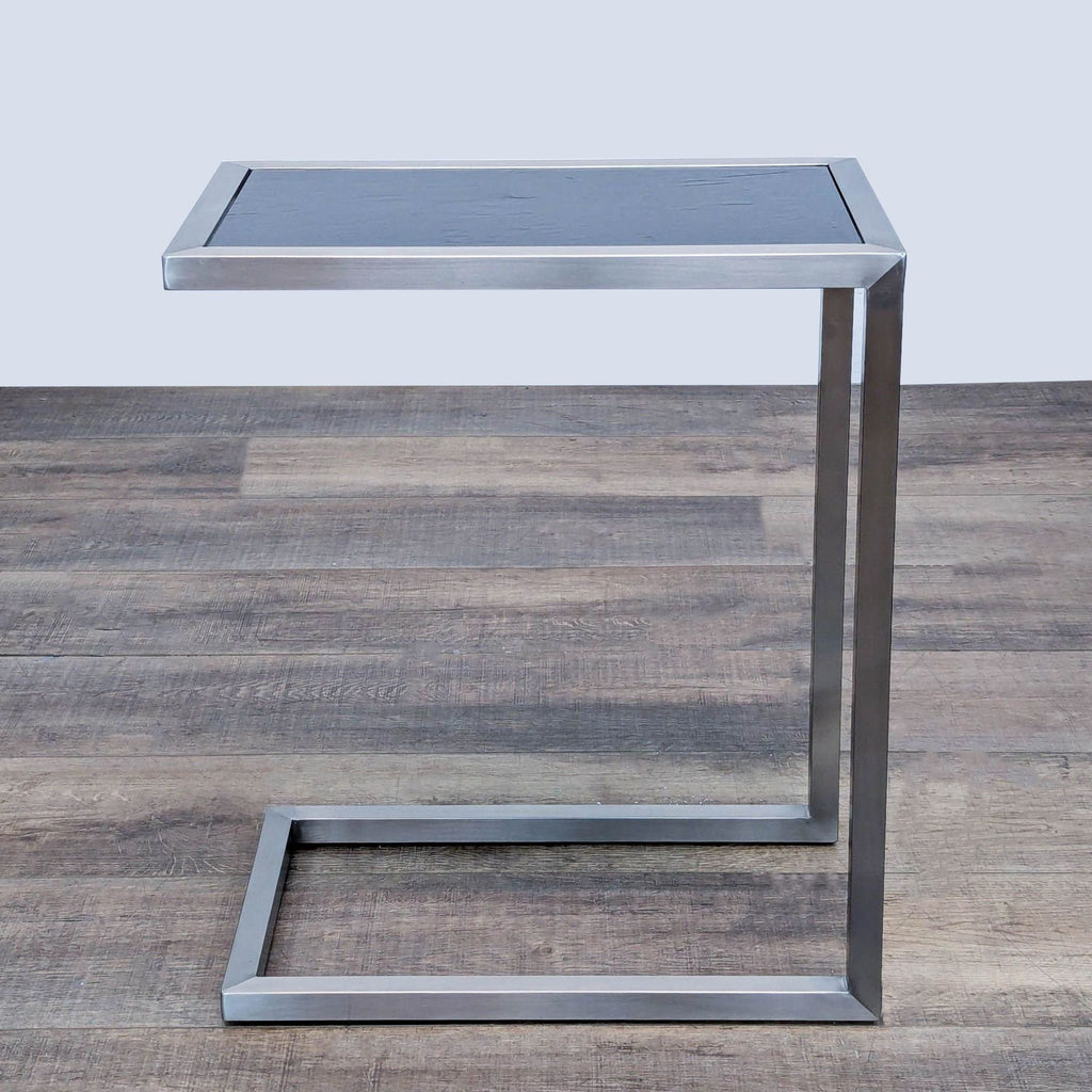 Chrome and Black Glass C Table
