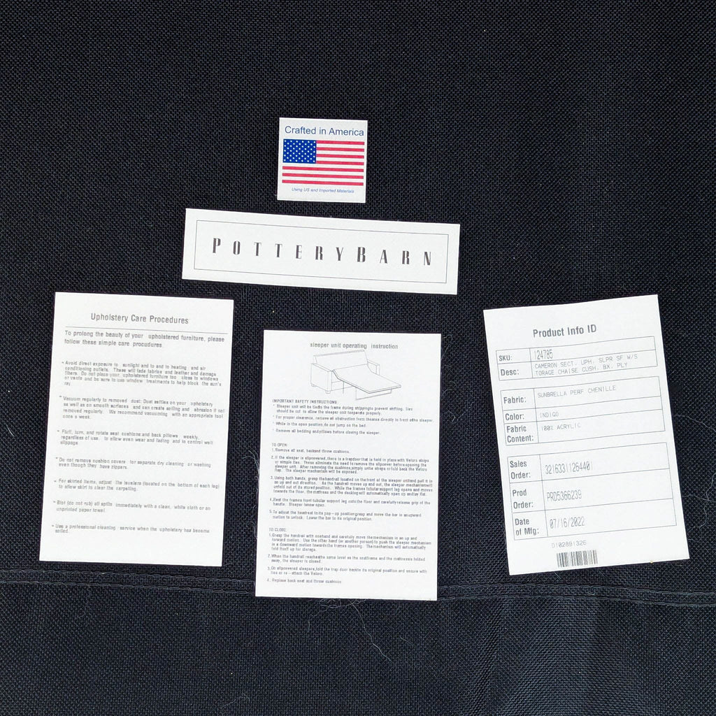 Pottery Barn Cameron Sleeper Sofa with Reversible Chaise