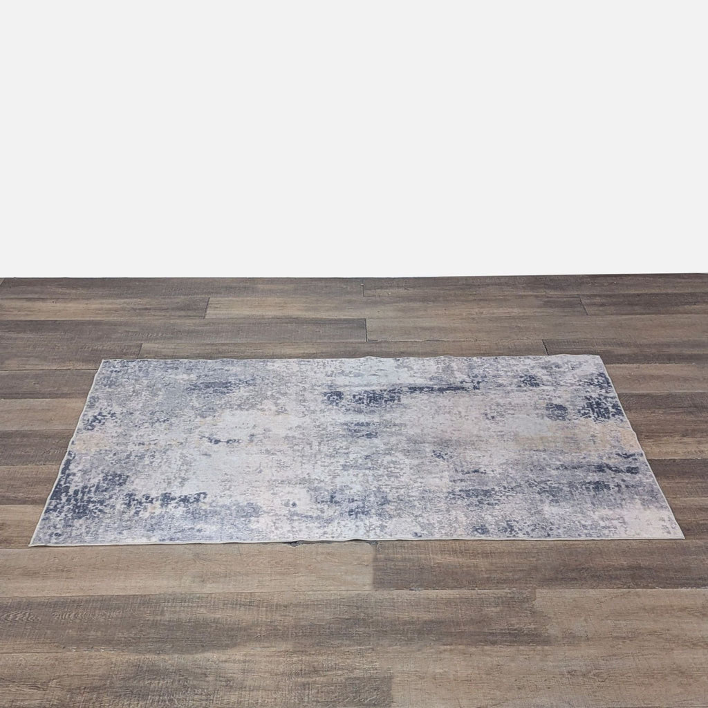 Modern Abstract Grey and Blue 4x6 Area Rug