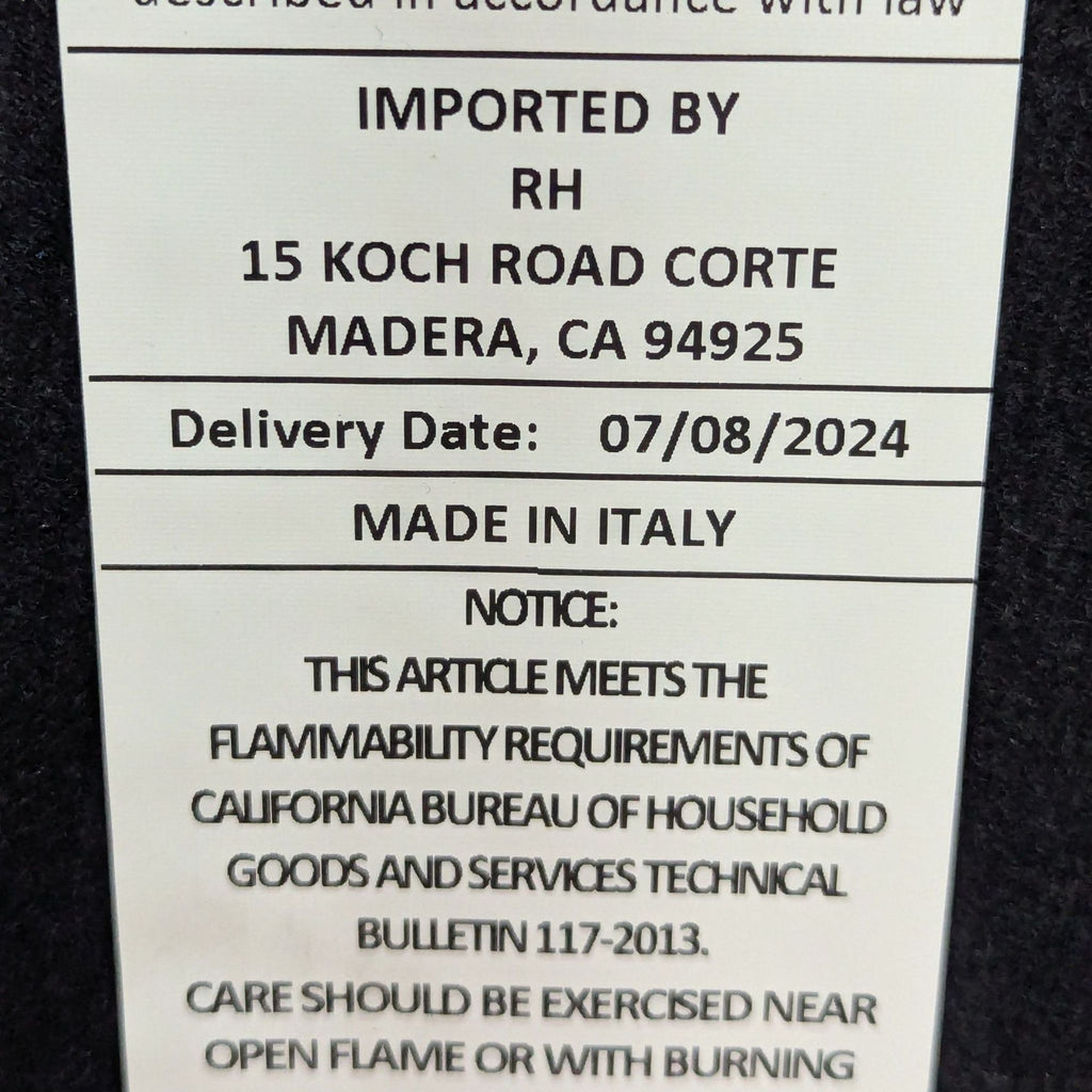 Restoration Hardware Lugano Slipcovered Modular Right Arm Chair