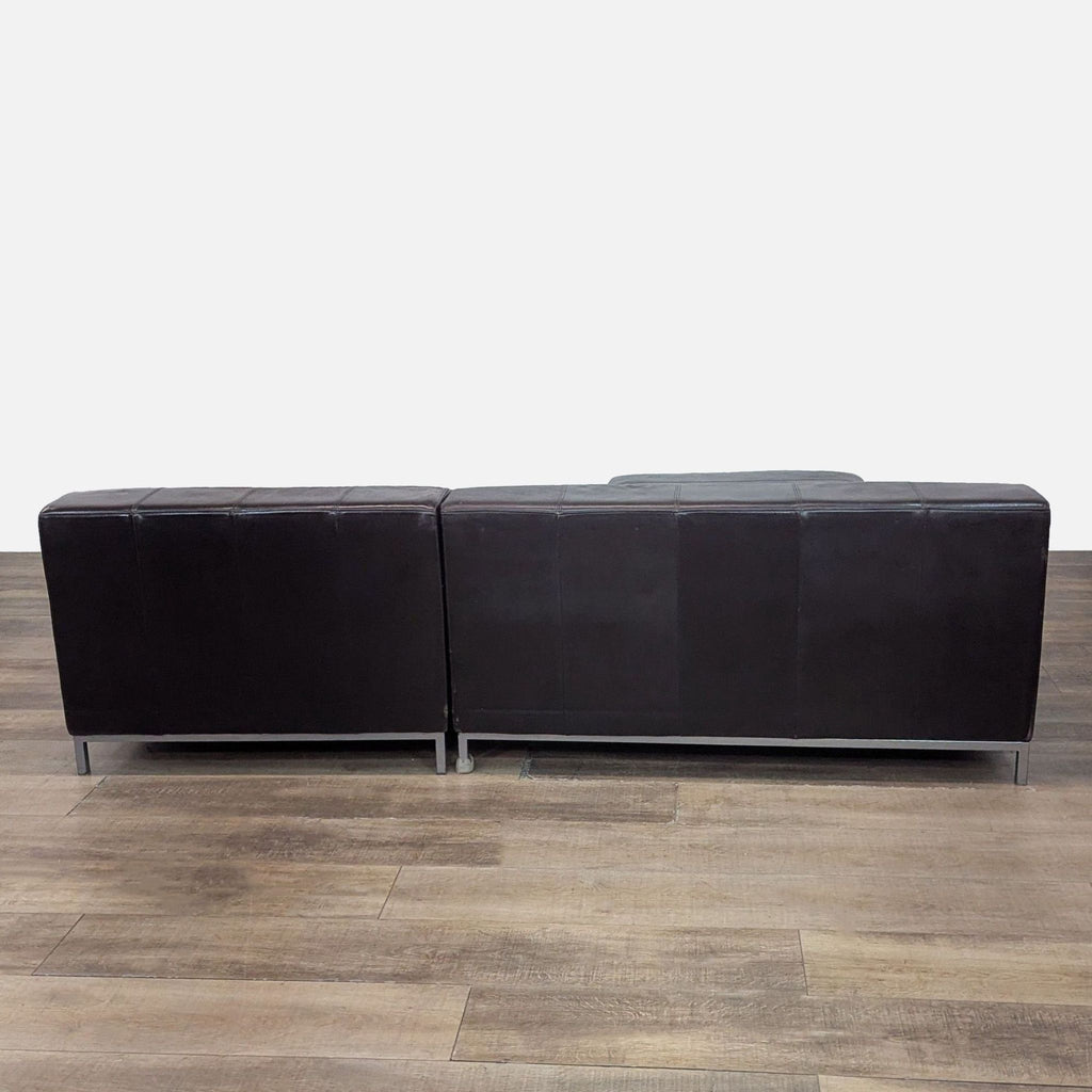 IKEA Modern Kivik Leather Sectional and Ottoman