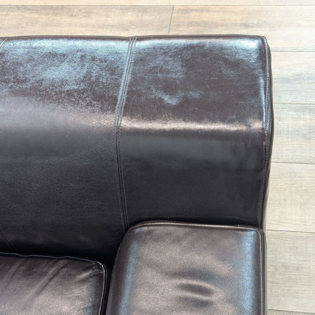 IKEA Modern Kivik Leather Sectional and Ottoman