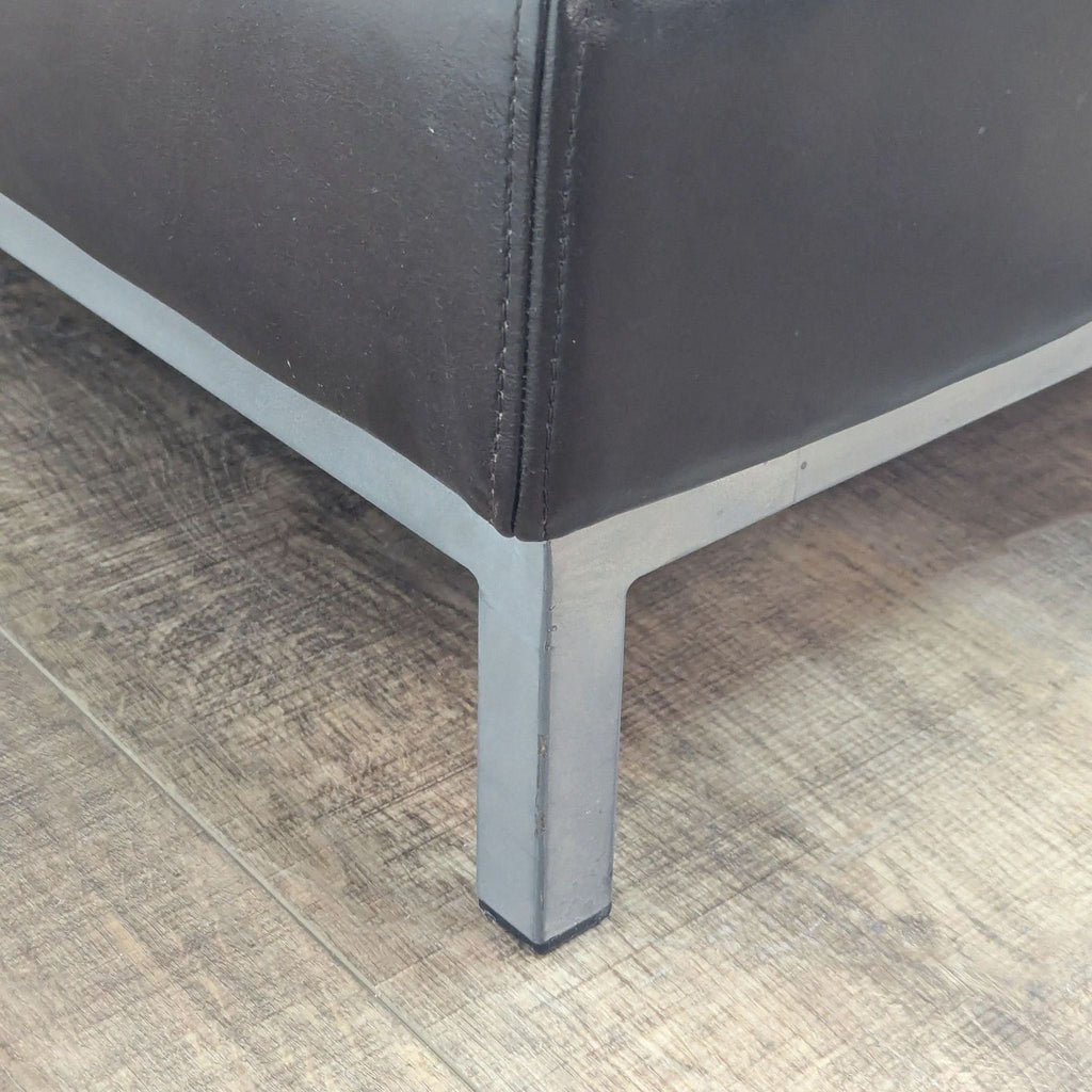 IKEA Modern Kivik Leather Sectional and Ottoman