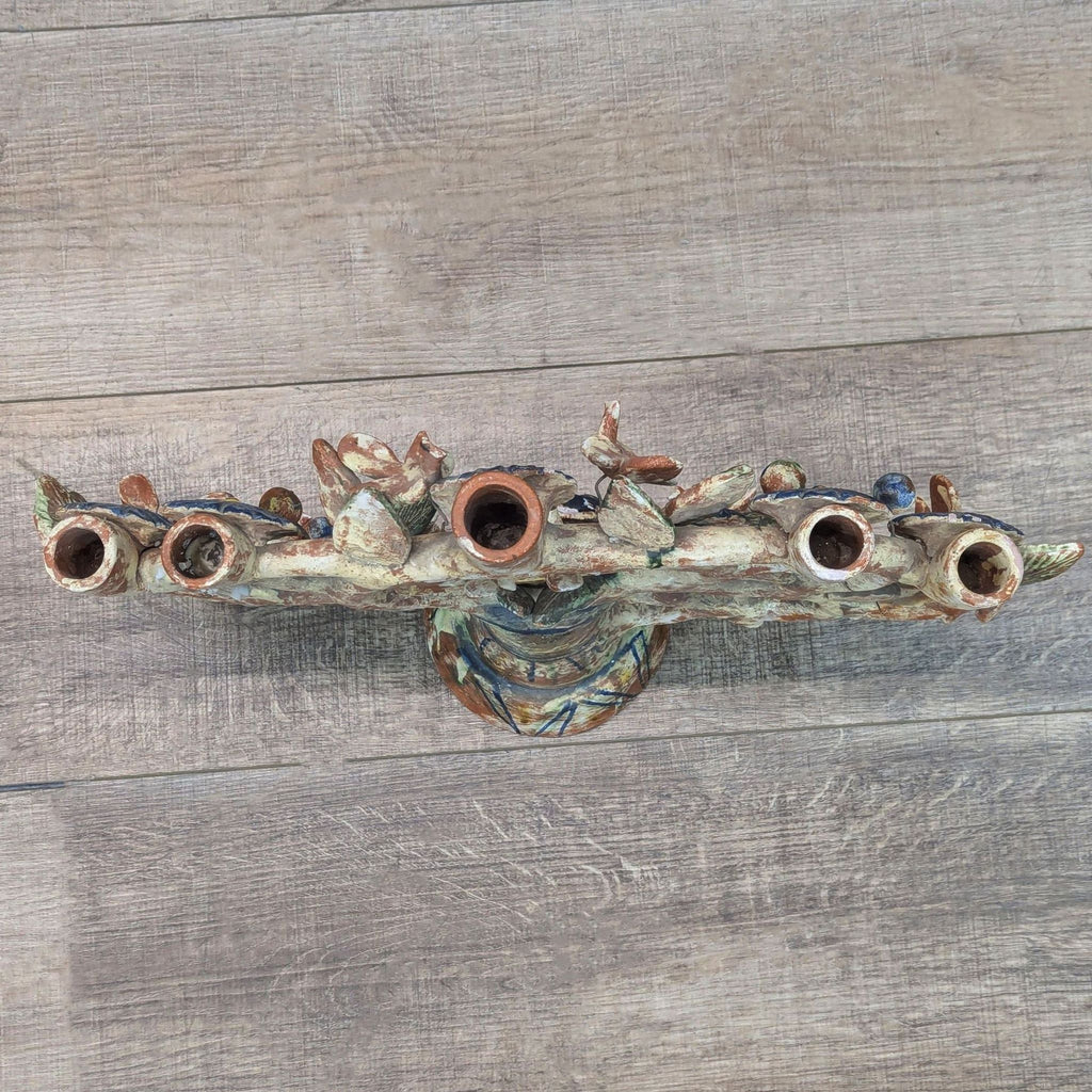 Mexican Terracotta Tree of Life Candelabra