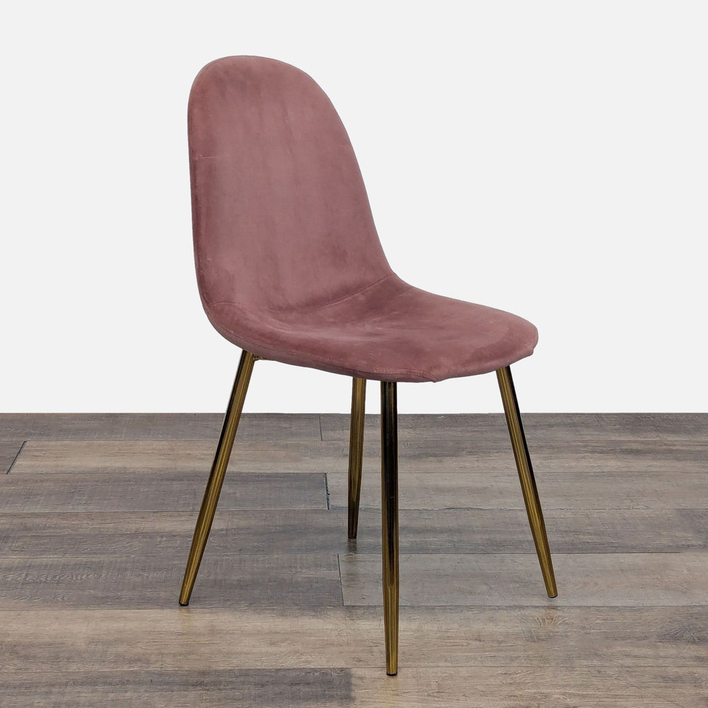 Fabric Covered Dining Chair with Metal Legs