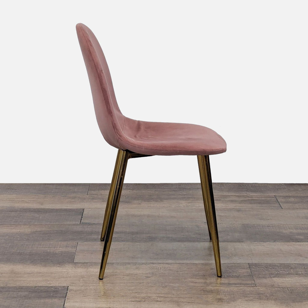 Fabric Covered Dining Chair with Metal Legs
