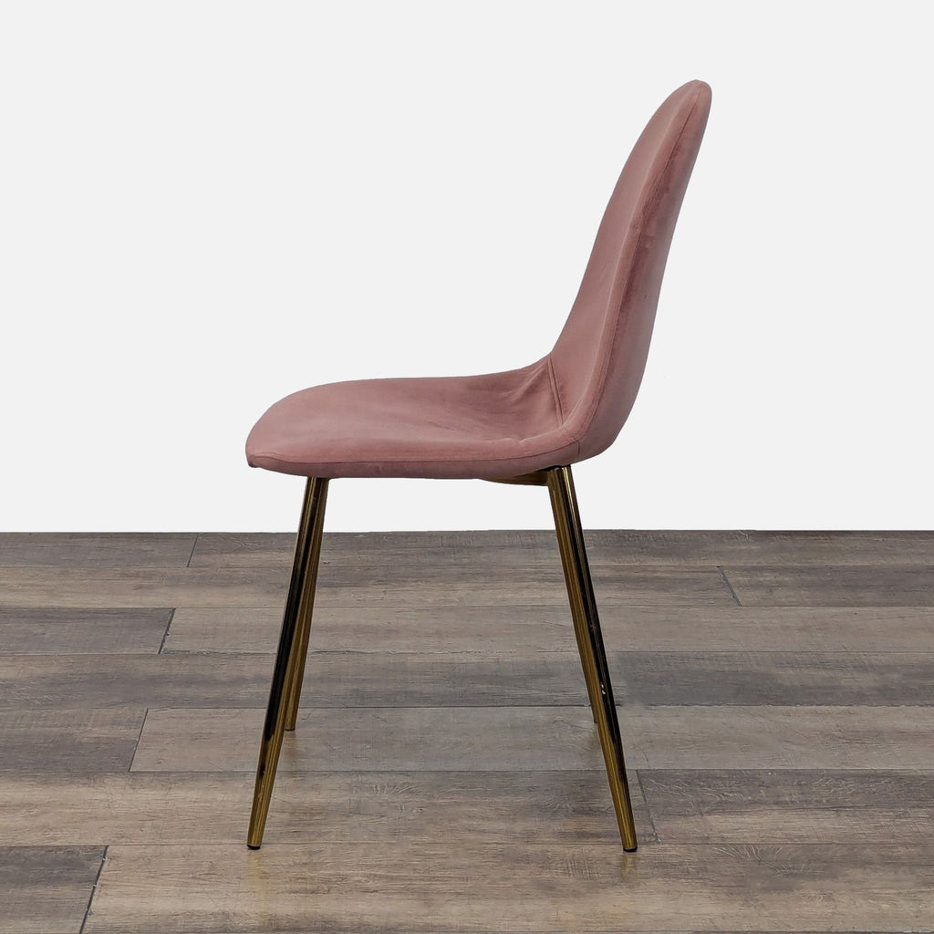 Fabric Covered Dining Chair with Metal Legs