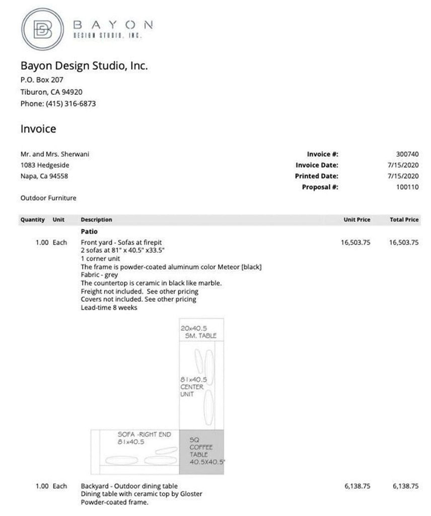 Bayon Design Studio Modern Outdoor Sectional Sofa