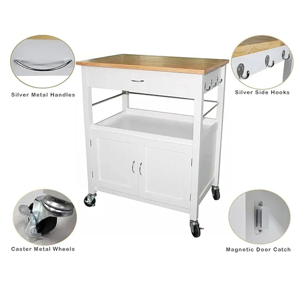 Rolling Kitchen Island Cart with Storage