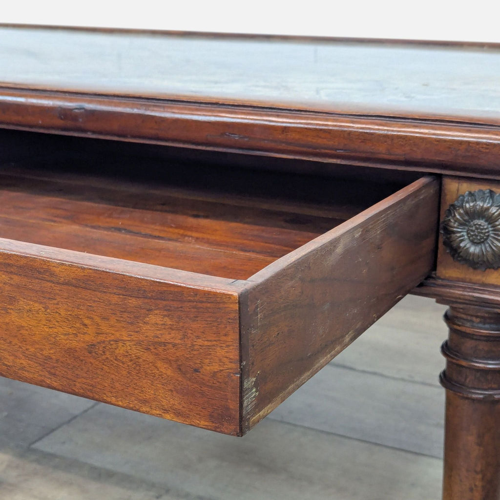 Vintage Two Drawer Marble Top Coffee Table