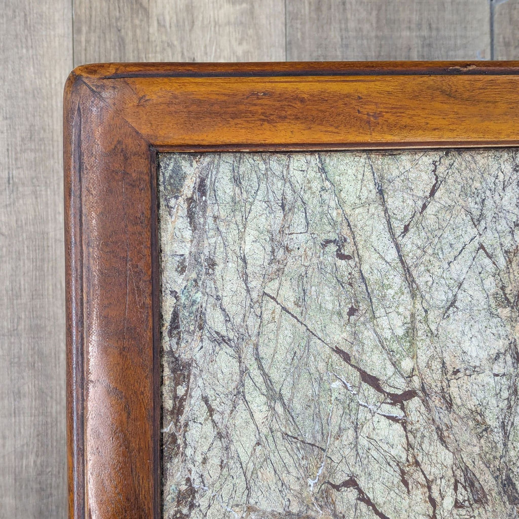 Vintage Two Drawer Marble Top Coffee Table