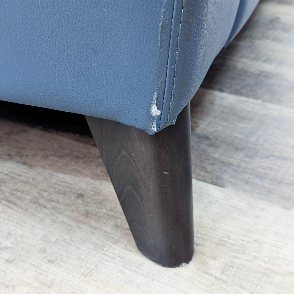 Living Spaces Moana Modern Blue Leather 87" Power Dual Reclining Sofa with USB