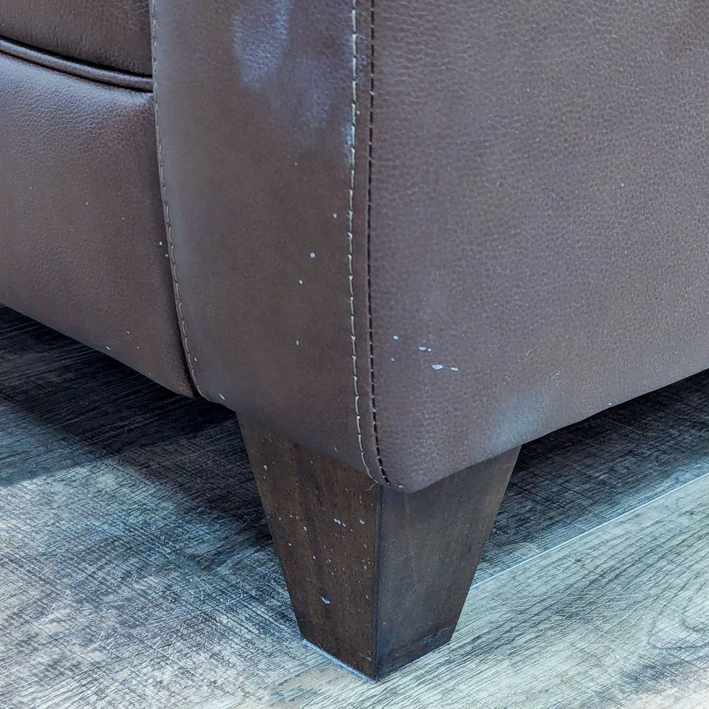 Living Spaces Hudson Modern Brown Leather 3-Seat Sofa