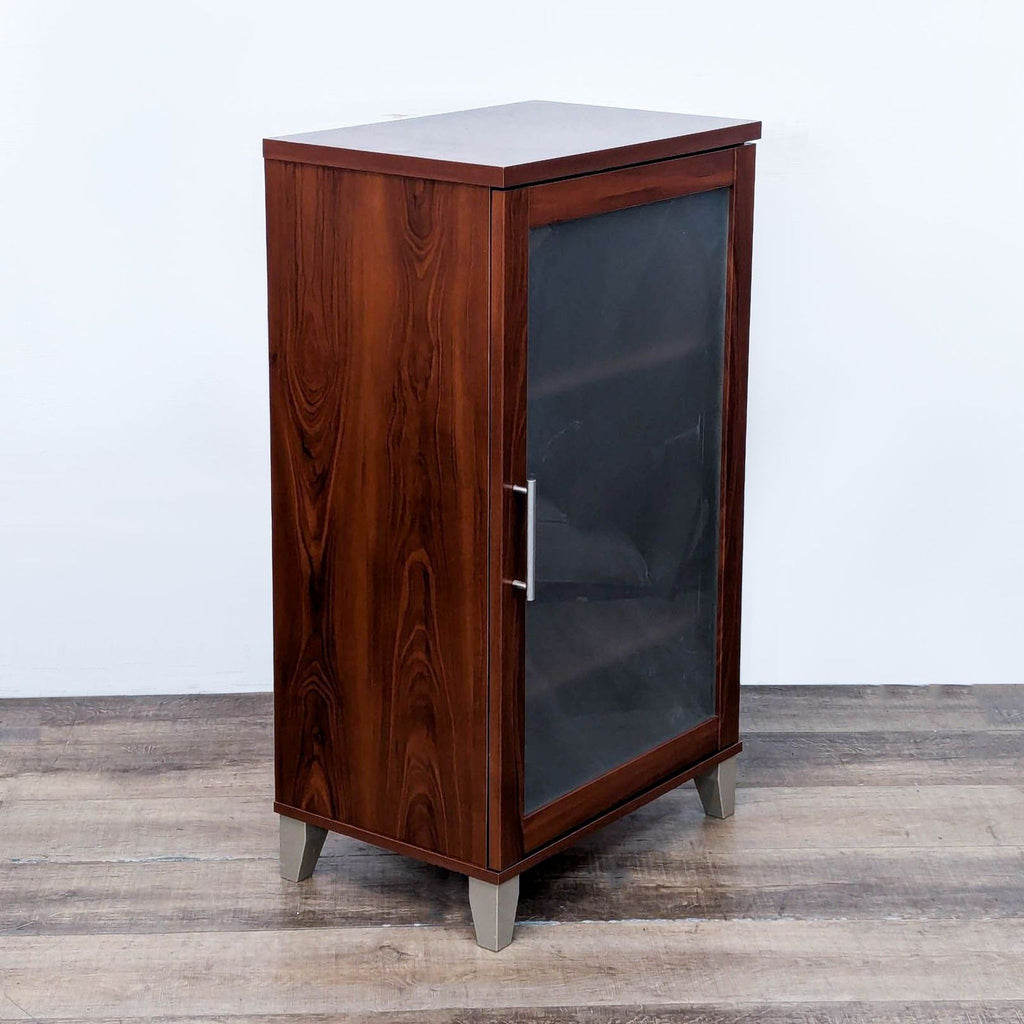 Sleek Hansen cherry finish cabinet by Bush Furniture with cord management features.
