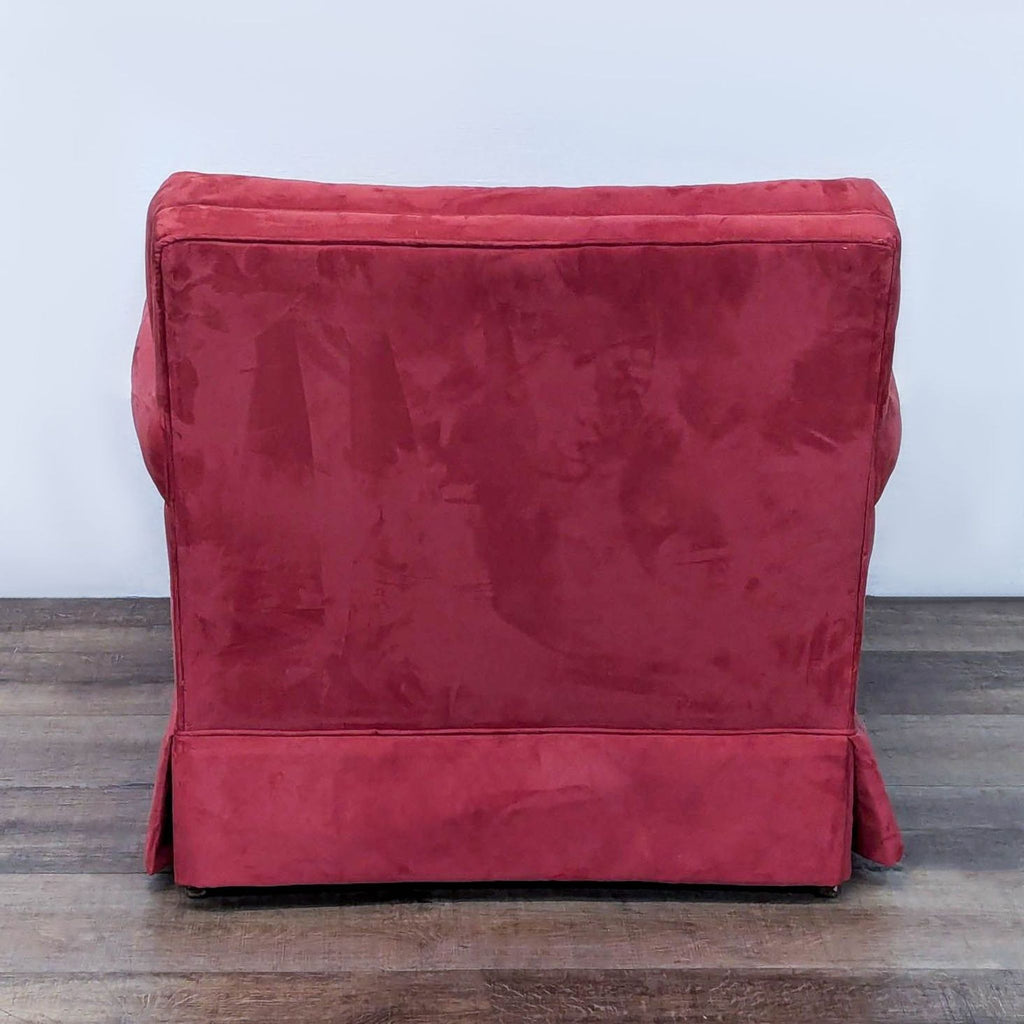 Ethan Allen Classic Red Velvet Lounge Chair