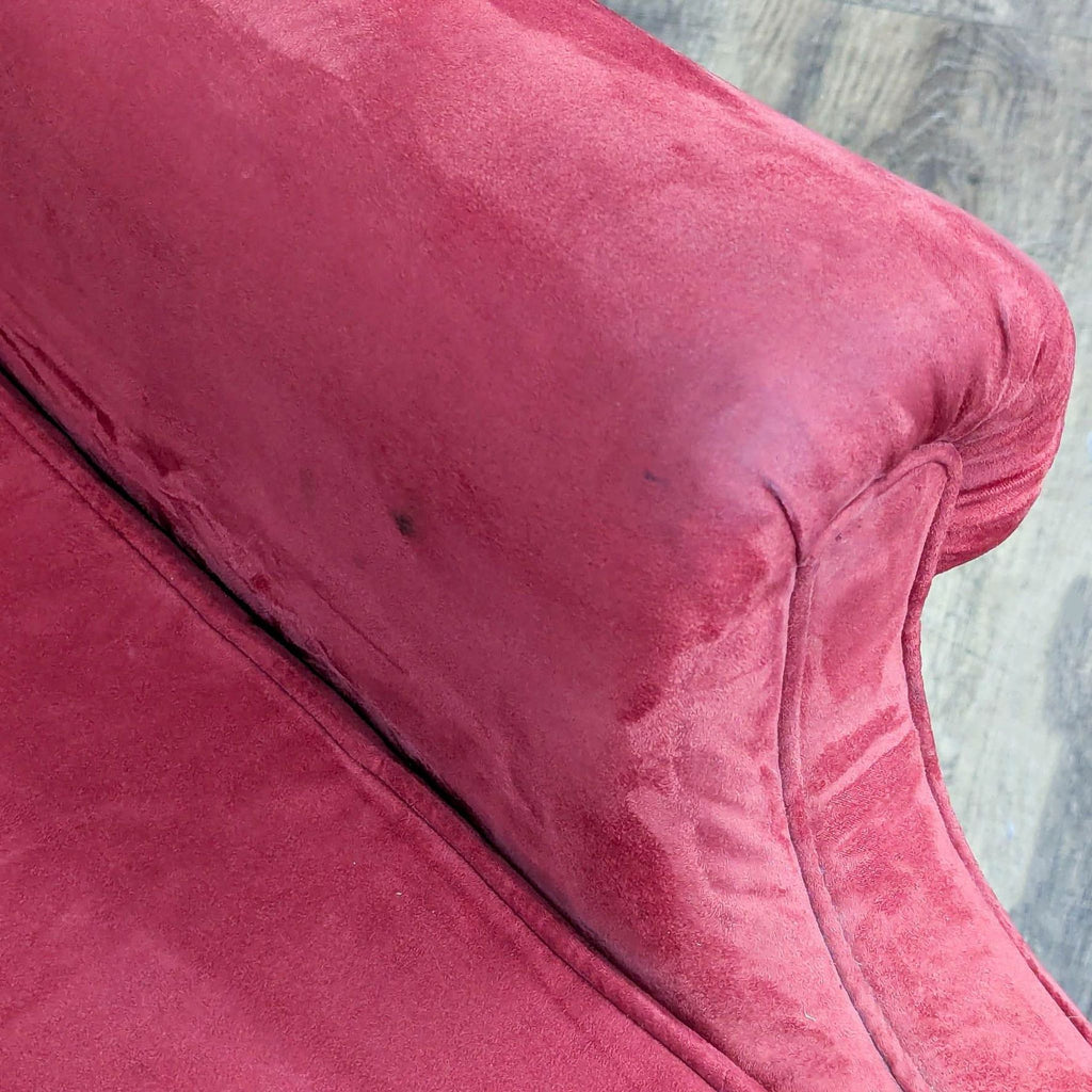 Ethan Allen Classic Red Velvet Lounge Chair