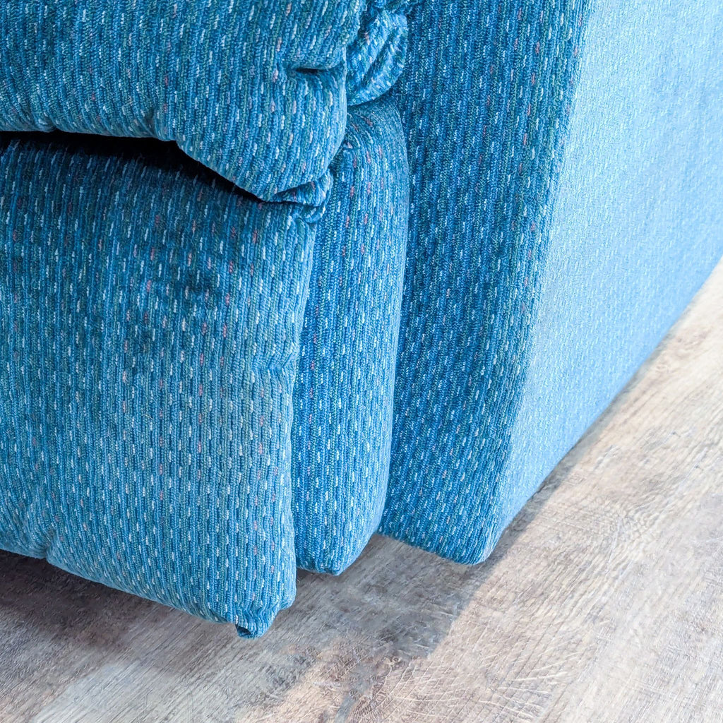 Plush Blue Swivel Recliner Chair