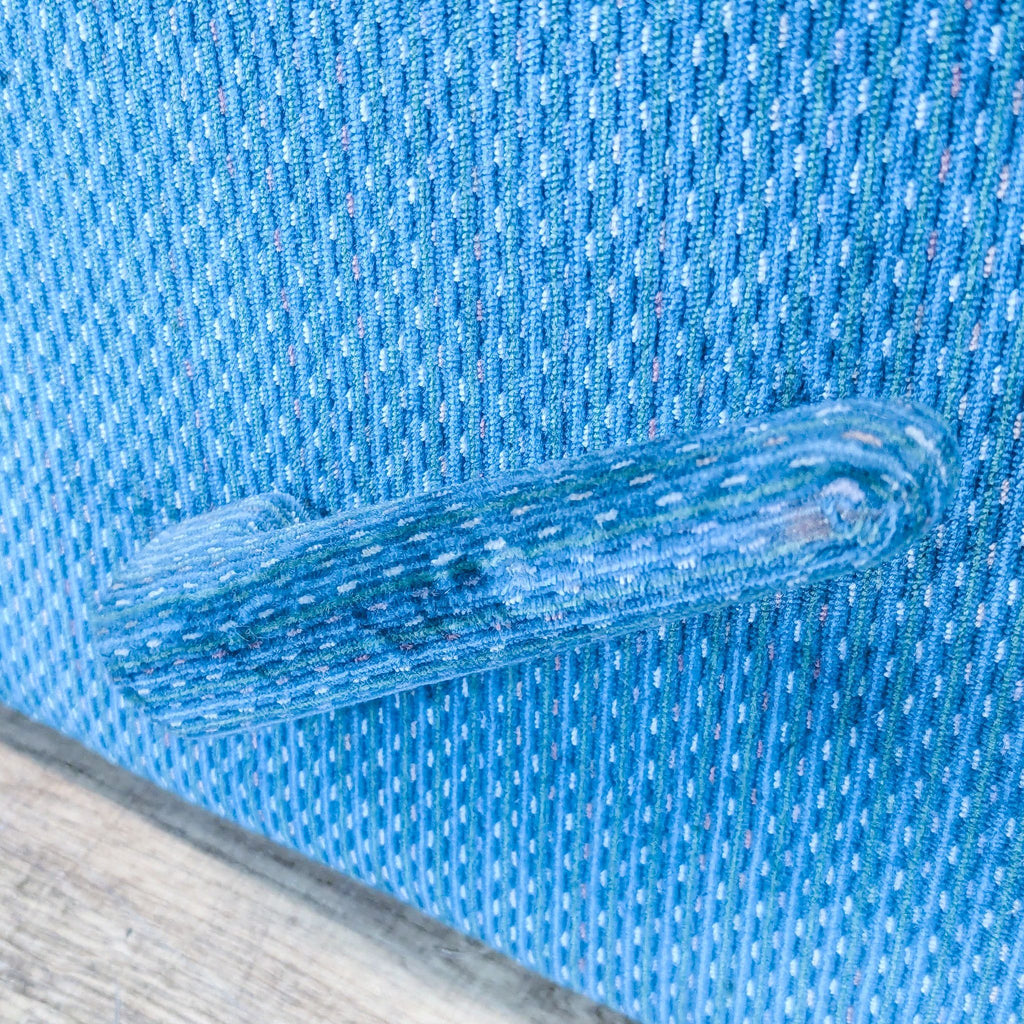 Plush Blue Swivel Recliner Chair