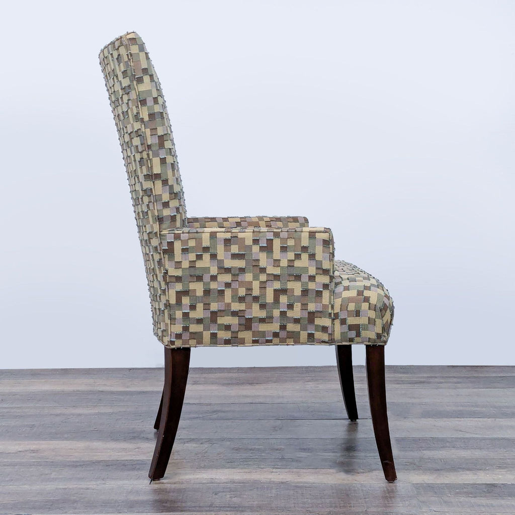 Contemporary Accent Armchair with Geometric Upholstery