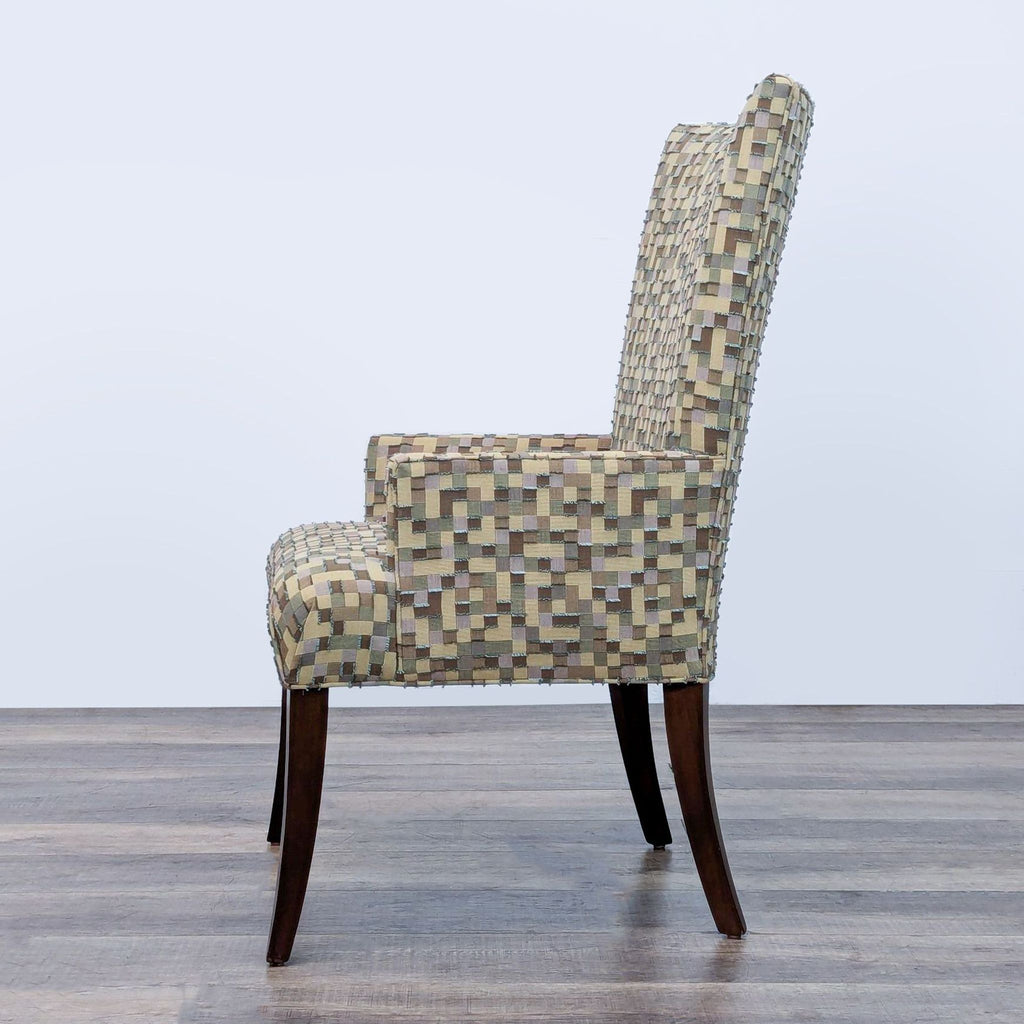 Contemporary Accent Armchair with Geometric Upholstery