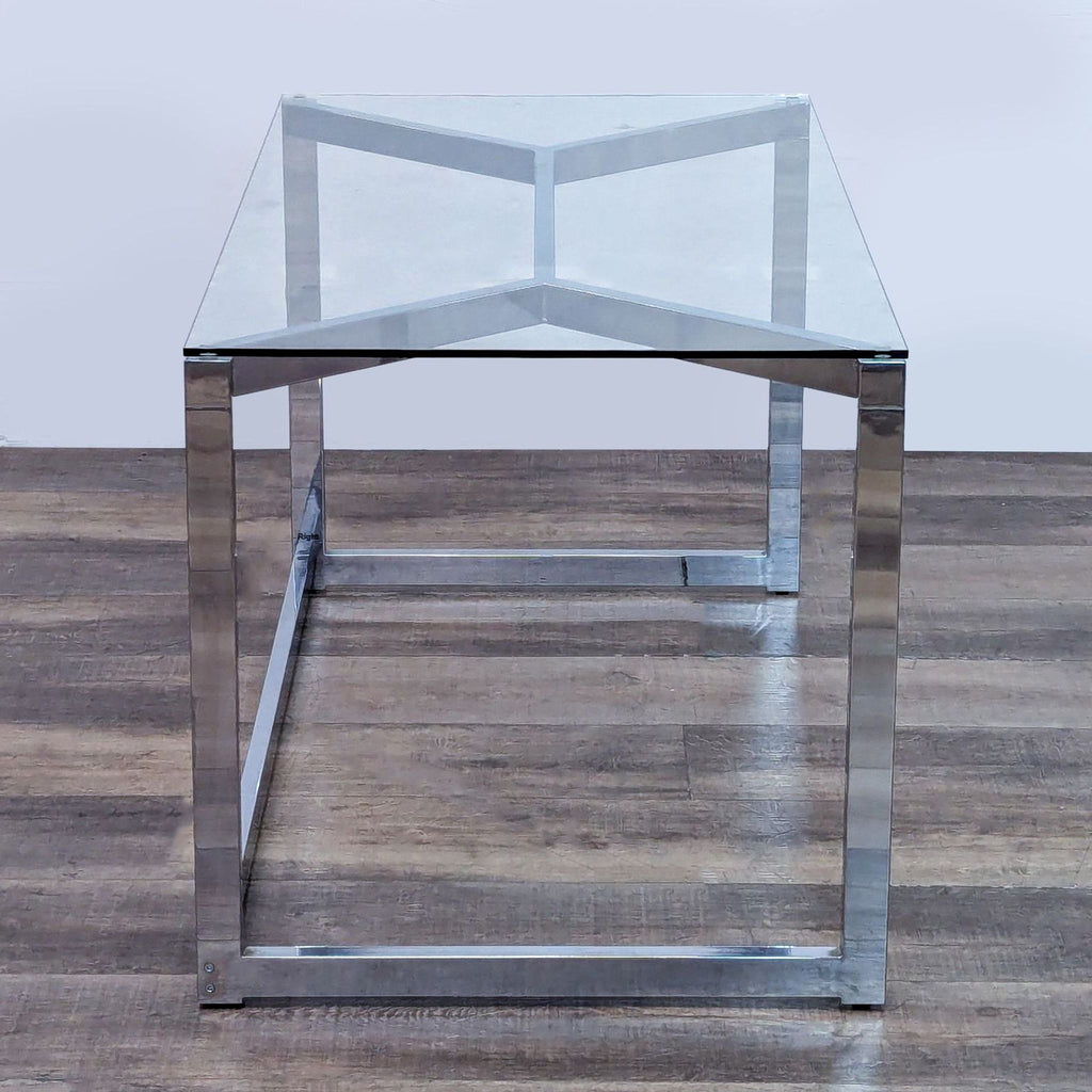 CB2 Modern Tesso Glass Top Desk