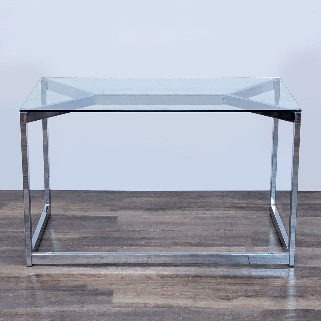 CB2 Modern Tesso Glass Top Desk