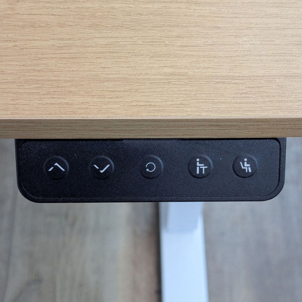 Adjustable Electric Standing Desk with Oak Finish