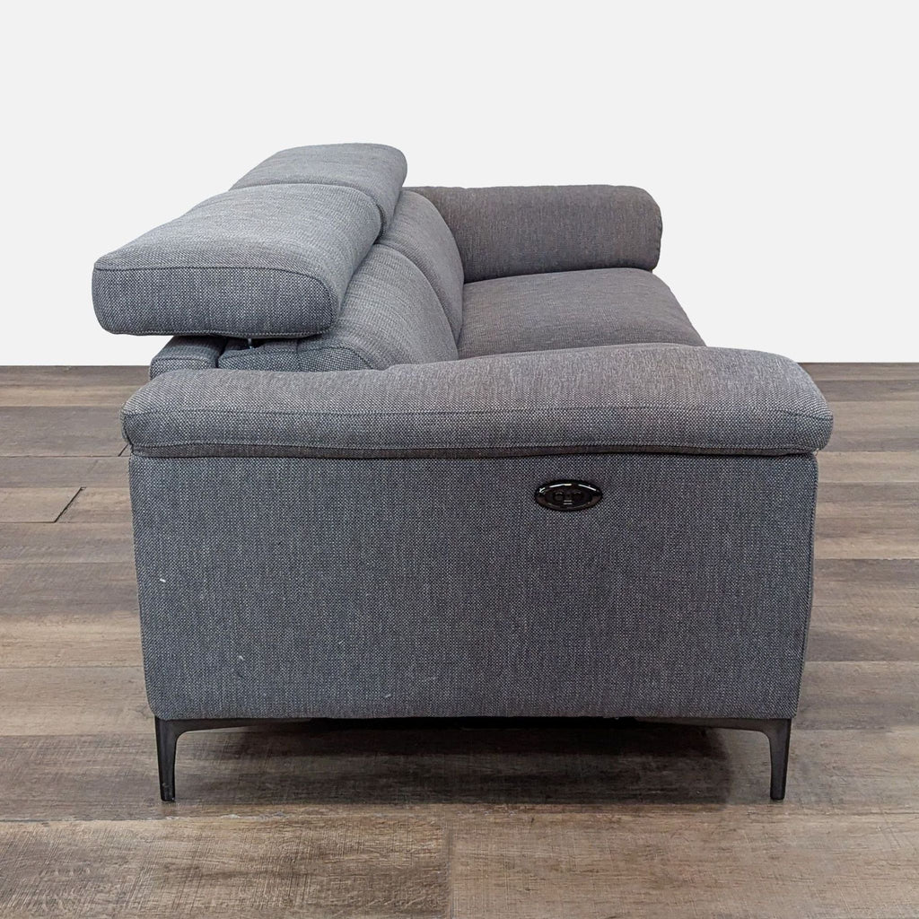 Living Spaces Talin Gray Modern Reclining Loveseat