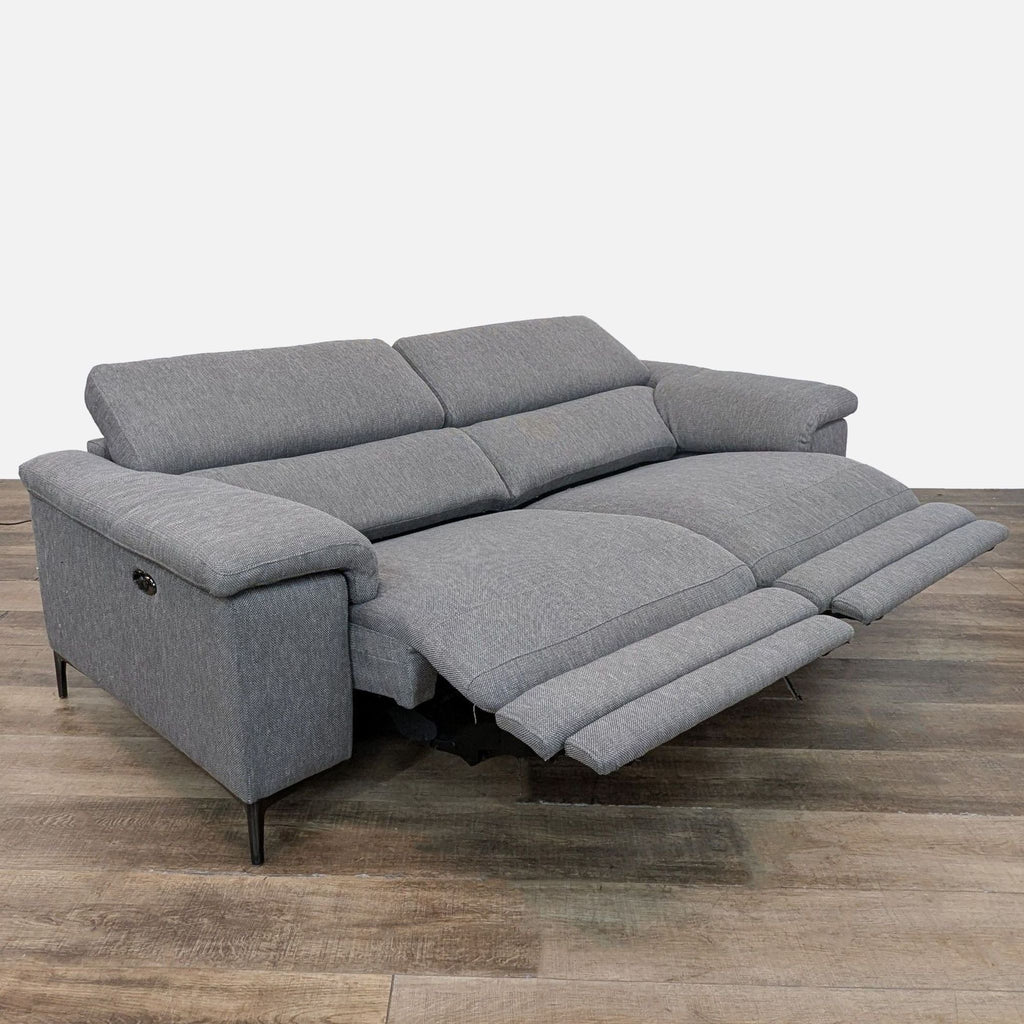 Living Spaces Talin Gray Modern Reclining Loveseat