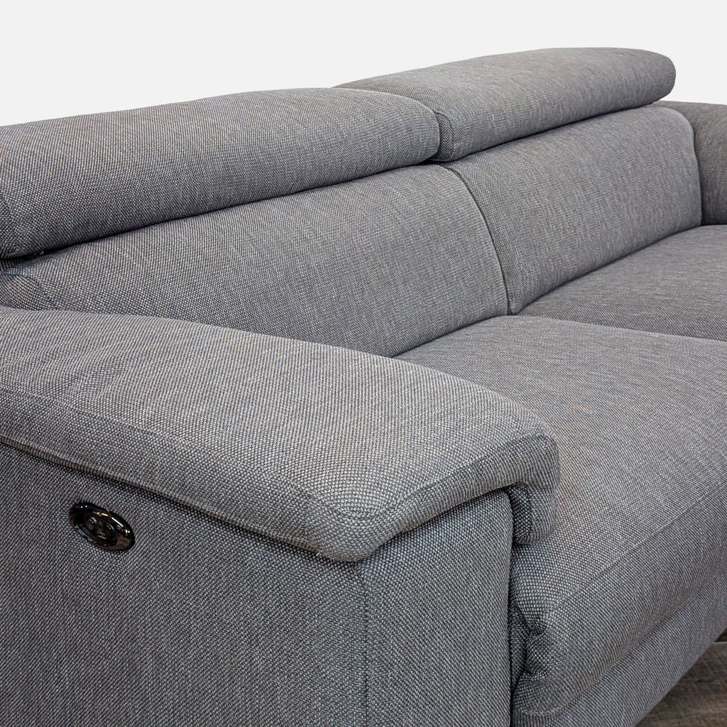 Living Spaces Talin Gray Modern Reclining Loveseat