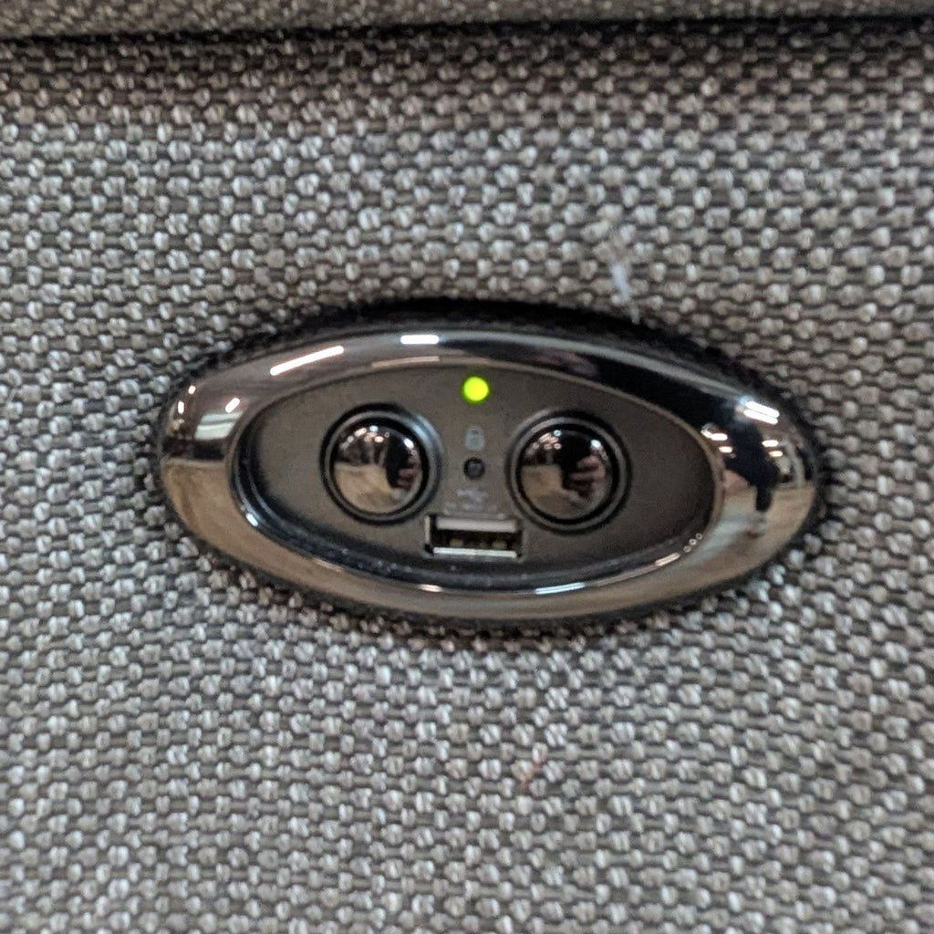 Living Spaces Talin Gray Modern Reclining Loveseat