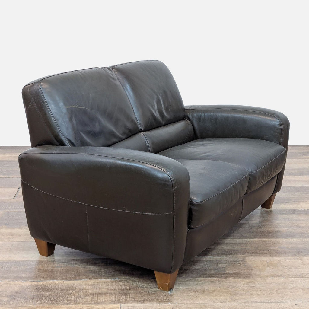 Italsofa Modern Dark Brown Leather Loveseat