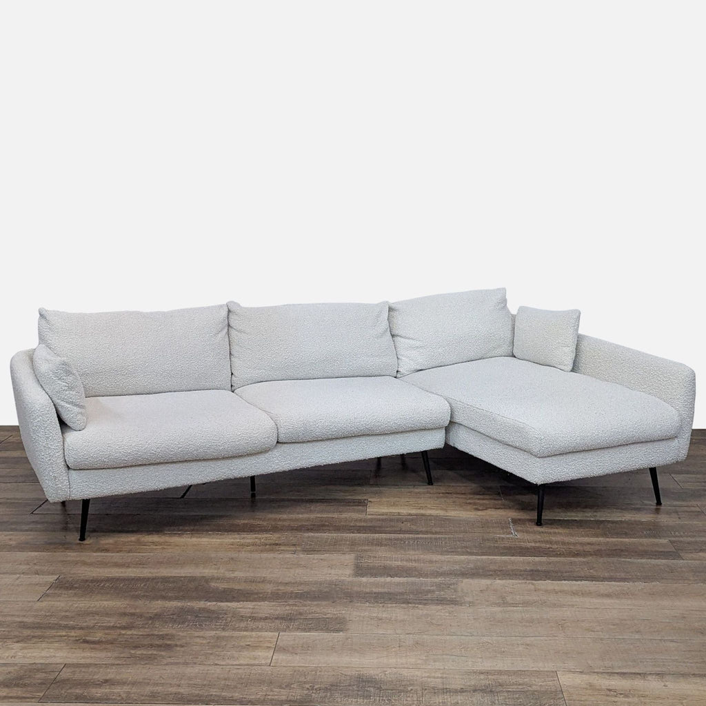 Albany Park Modern Quartz Bouclé Sectional with Chaise